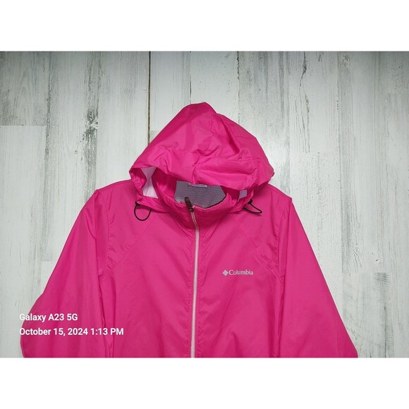 Columbia Jacket Womens Small Pink Full Zip Hooded Lightweight - Picture 3 of 8
